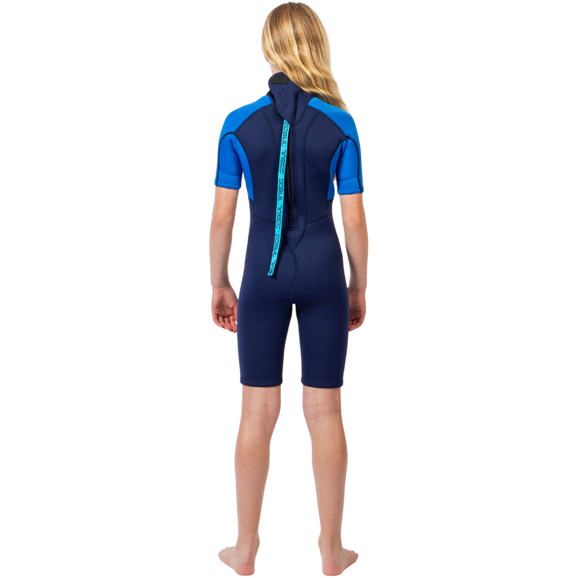 2026 Gul Junior G-Force Natur 3/2mm Back Zip Shorty Wetsuit GF3307-NABL - Navy / Blue